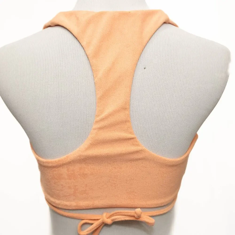 Free People L*Space Tangy Terry Dax Top Cabana Bitsy Bikini Bottom Size Large